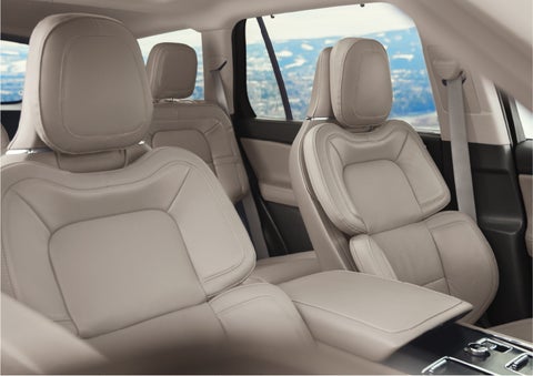 The interior of a 2023 Lincoln Aviator® SUV in the Sandstone interior color | Pilson Lincoln in Mattoon IL