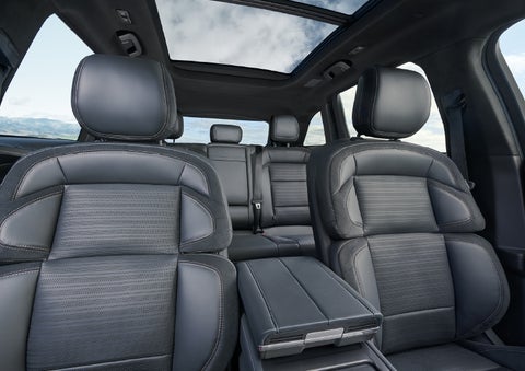 The spacious second row and available panoramic Vista Roof® is shown. | Pilson Lincoln in Mattoon IL